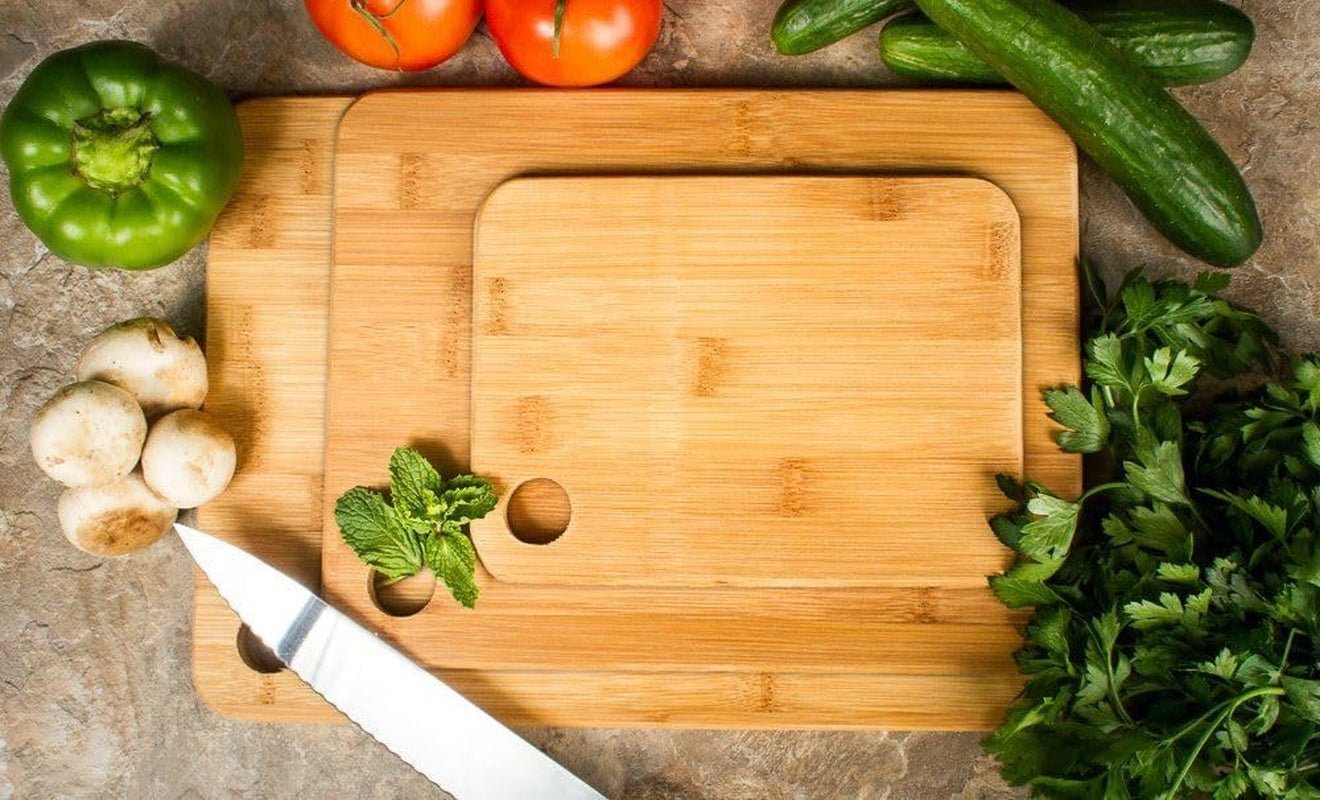 Premium 3 - Piece Bamboo Cutting Board Set: Thick Kitchen Essentials - Nourishment Tapestry