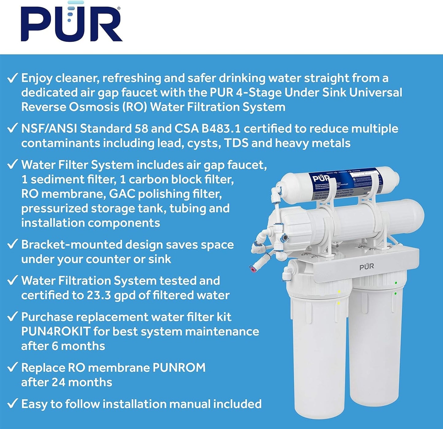 Premium 4 - Stage Under Sink Reverse Osmosis Water Filtration System: Clean Water Solution - Nourishment Tapestry