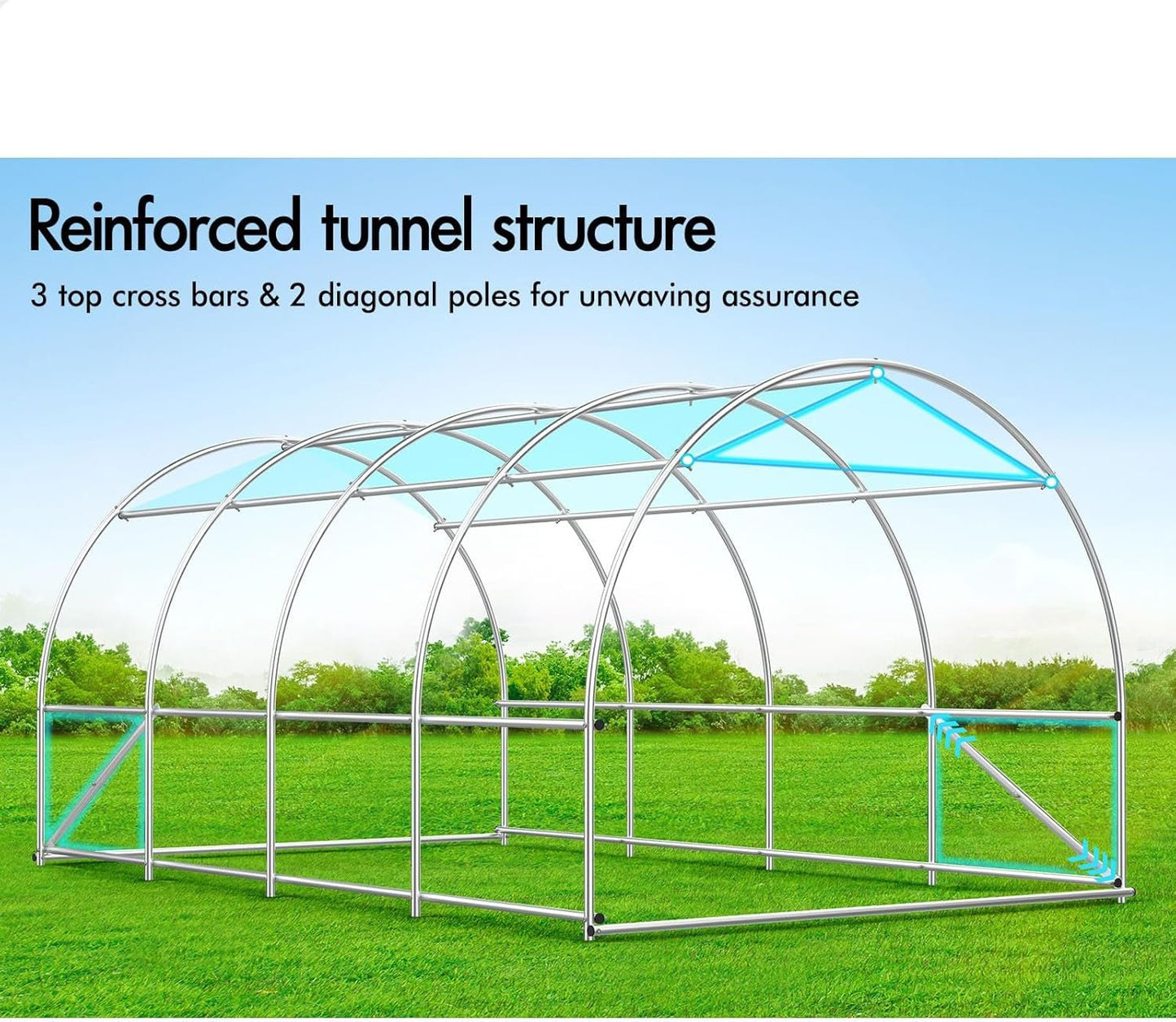 Premium 4x3x2M Steel Frame Walk - In Greenhouse for Year - Round Plant & Flower Cultivation - Nourishment Tapestry