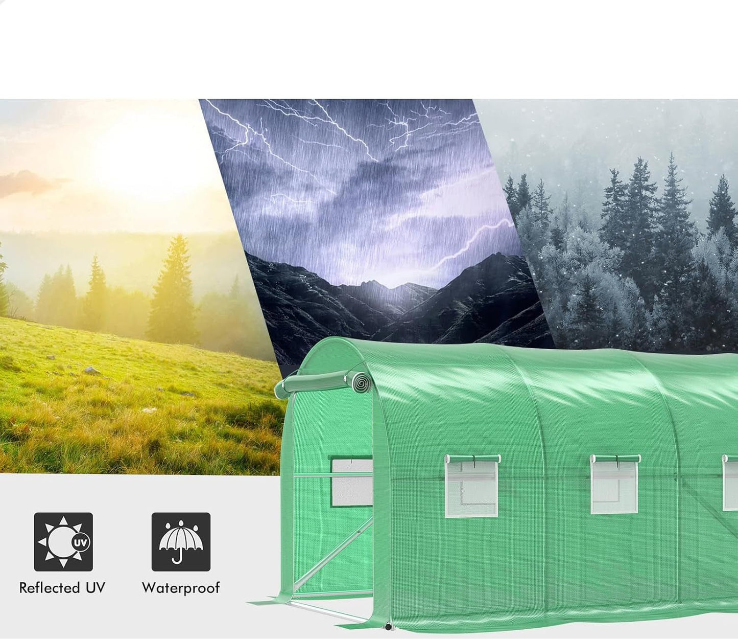 Premium 4x3x2M Steel Frame Walk - In Greenhouse for Year - Round Plant & Flower Cultivation - Nourishment Tapestry