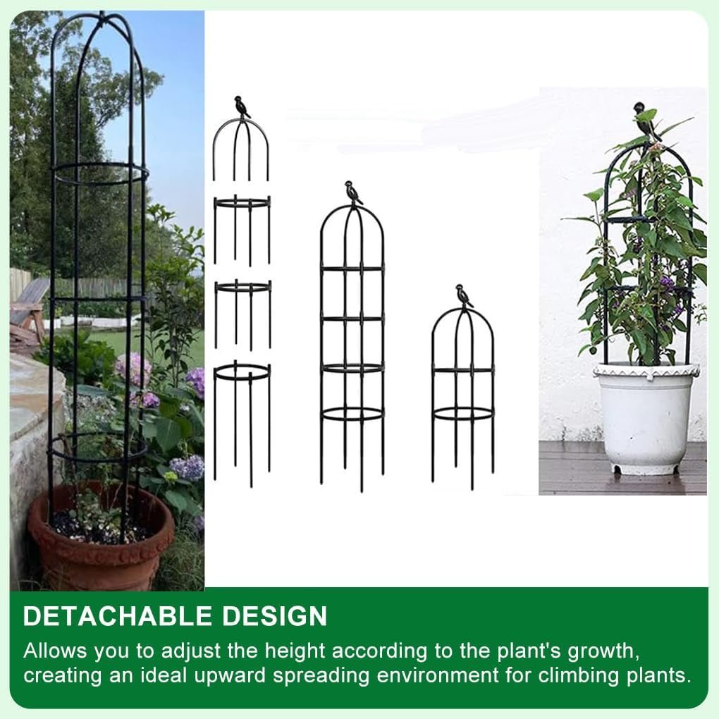 Rustproof 175CM Metal Garden Obelisk Trellis for Climbing Plants - Support for Roses, Clematis, Jasmine - Indoor/Outdoor Flower Stand - Nourishment Tapestry