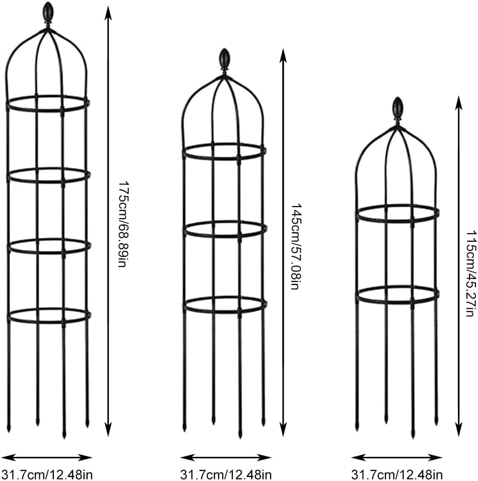 Rustproof 175CM Metal Garden Obelisk Trellis for Climbing Plants - Support for Roses, Clematis, Jasmine - Indoor/Outdoor Flower Stand - Nourishment Tapestry