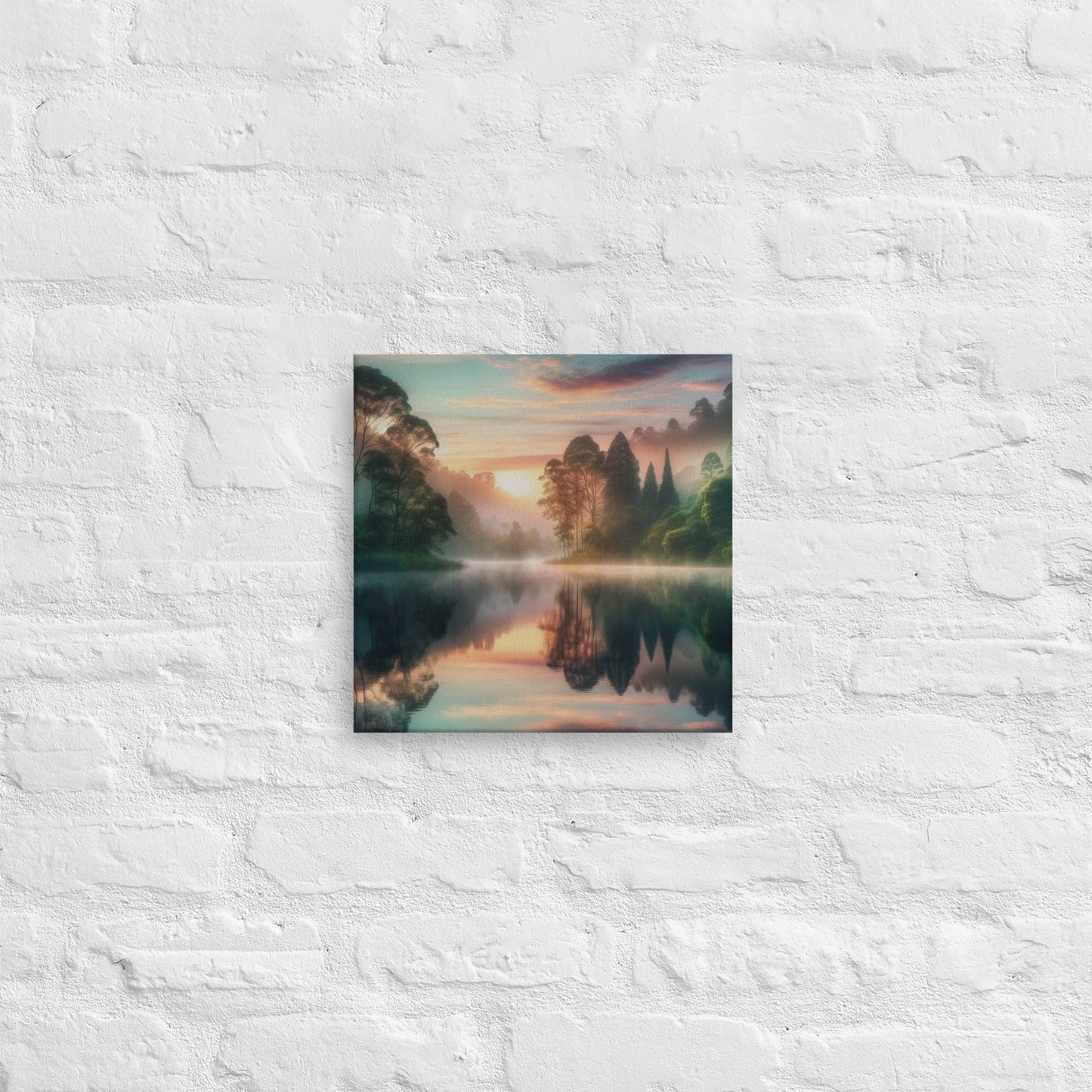 Serene Lake Canvas: Tranquil Nature Wall Art for Peaceful Home Decor - Buy Now! - Nourishment Tapestry