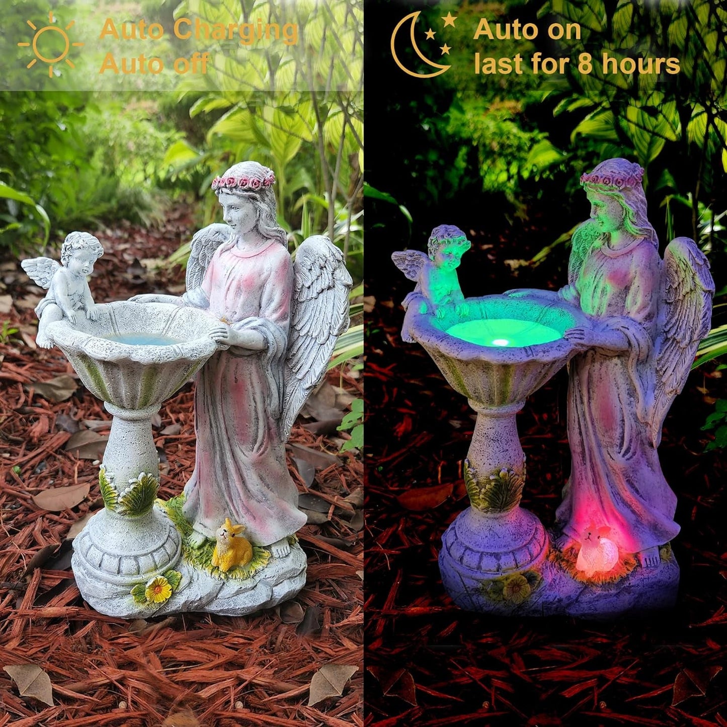 Solar Angel Garden Statue: Color - Changing Outdoor Decor - Buy Now! - Nourishment Tapestry