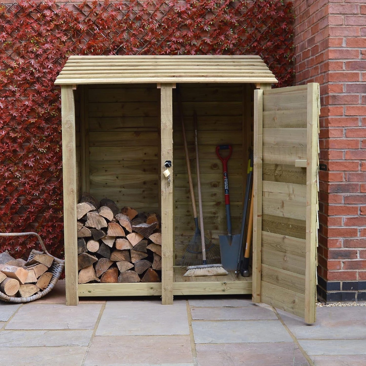 Sturdy 6Ft Wooden Garden Shed: Light Green, Heavy - Duty Tool Storage Solution - Nourishment Tapestry
