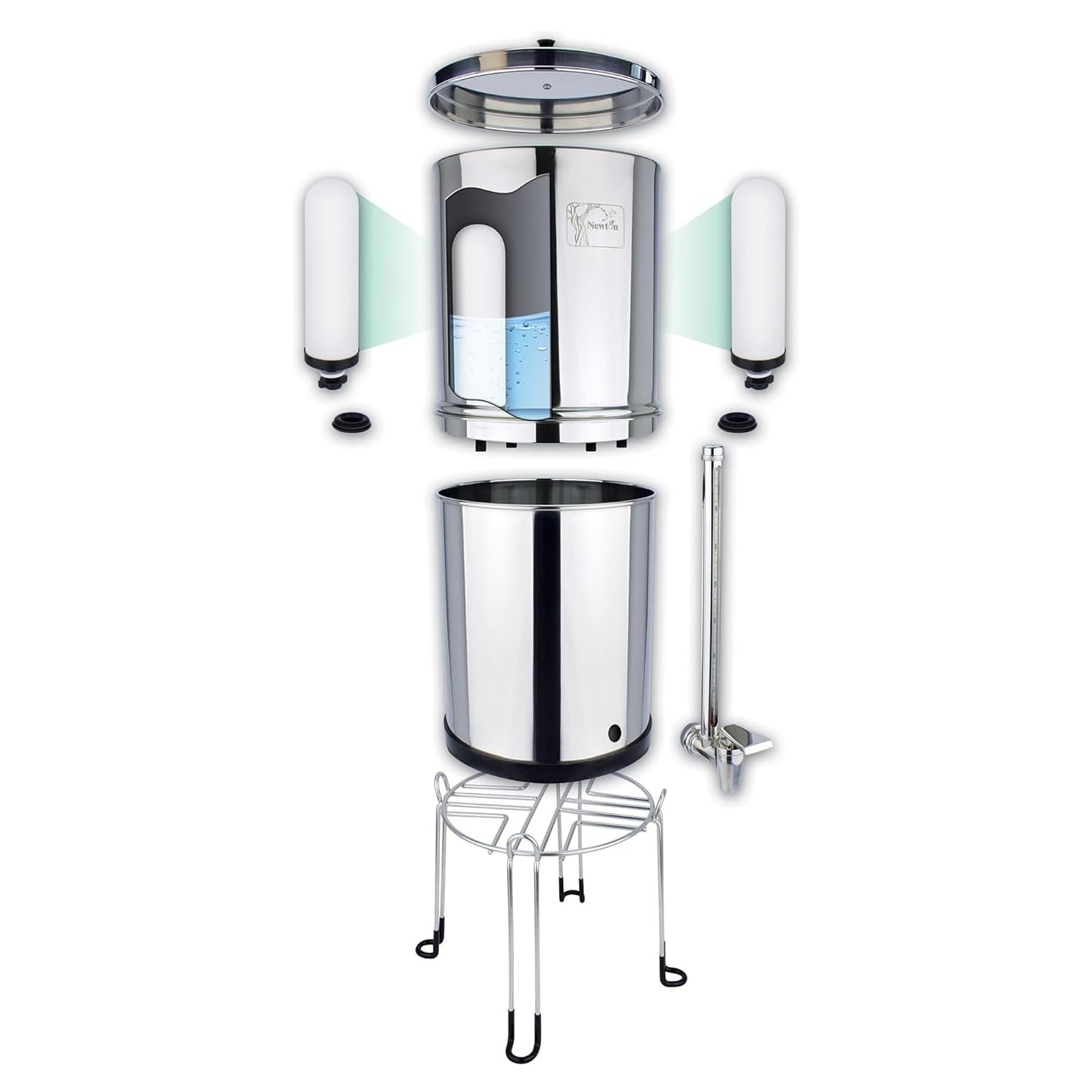 Ultimate Gravity Water Filter System | Removes Heavy Metals & Fluoride | 8.5L Capacity | Includes 2X Filter Candles, Stainless Steel Stand & Sight Glass Tap - Nourishment Tapestry