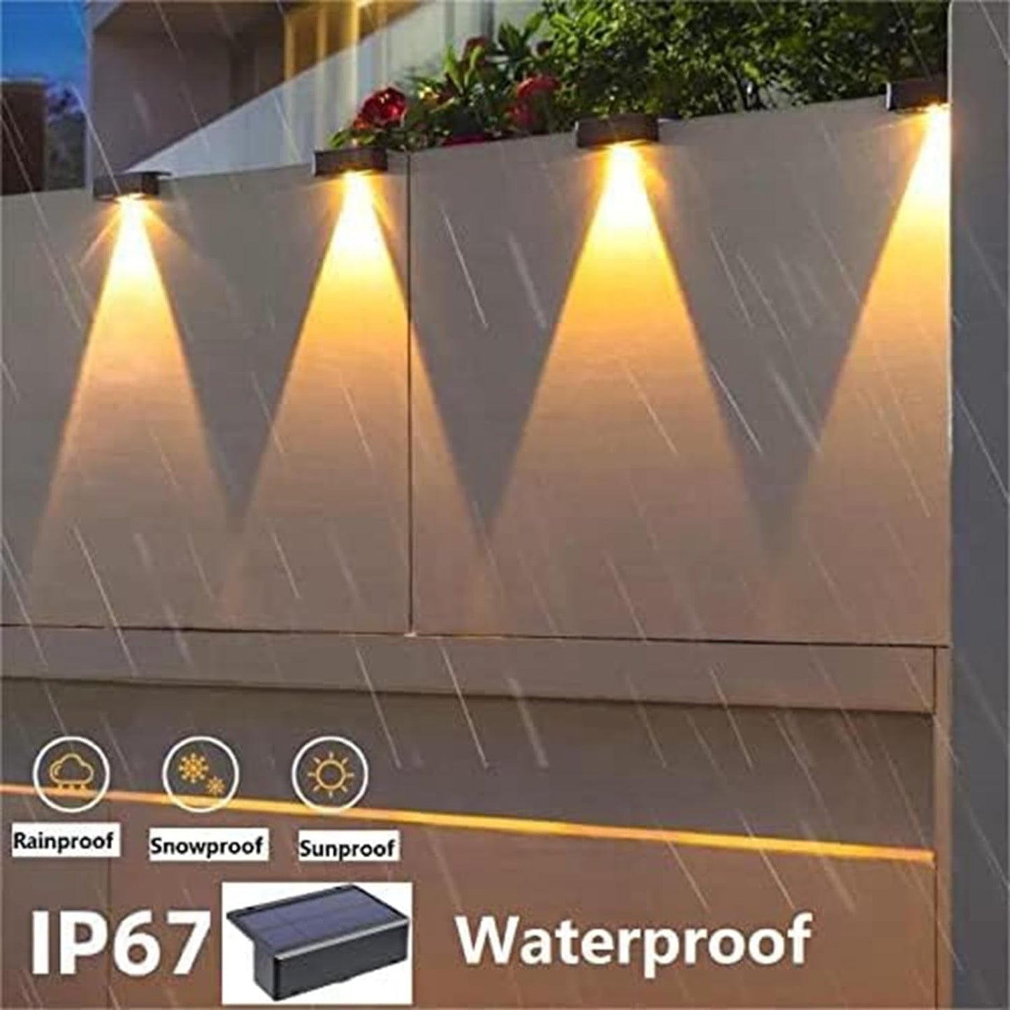 Waterproof Solar Deck Lights 4 - Pack: Illuminate Your Outdoor Space - Nourishment Tapestry