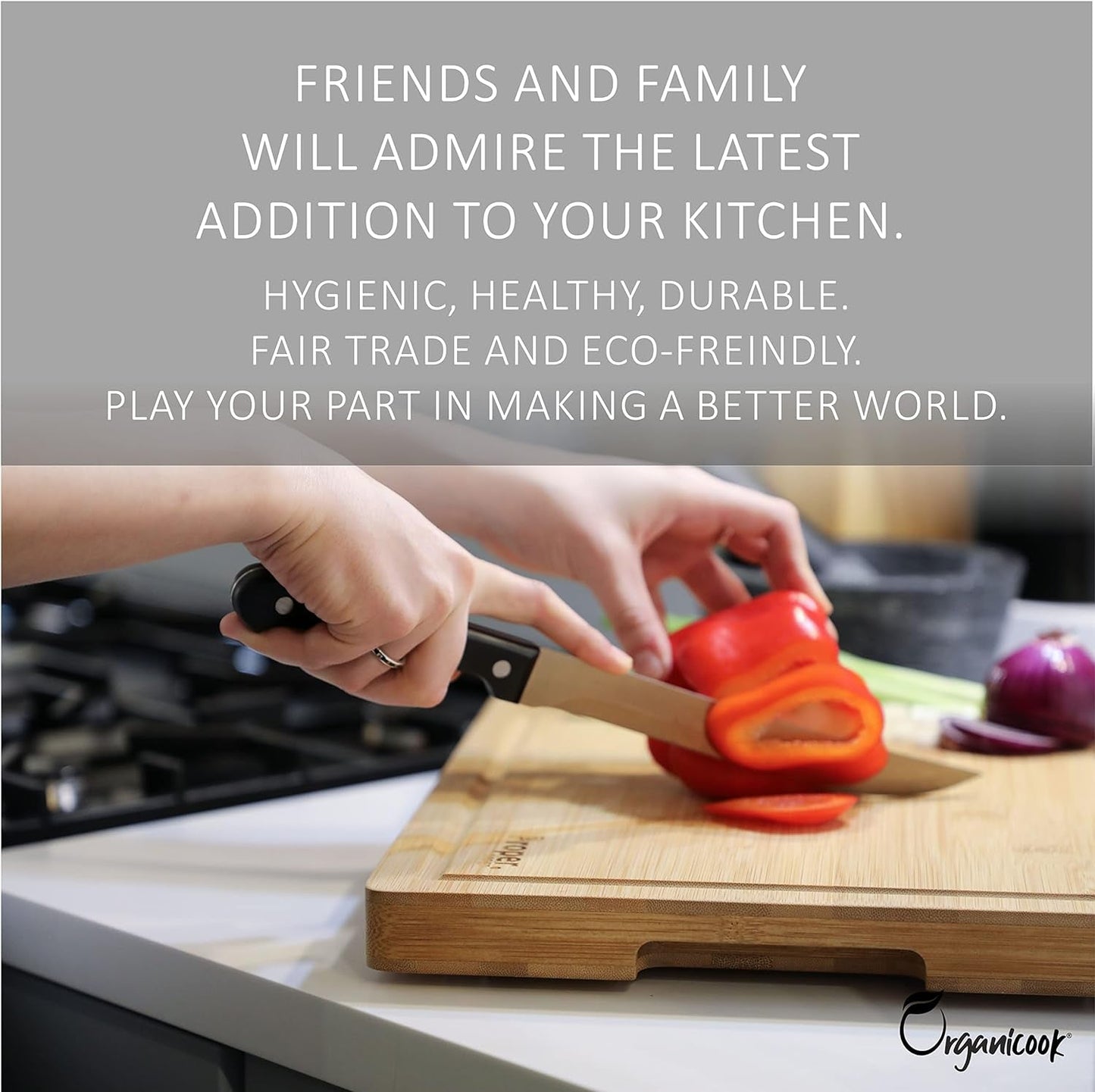 XL Bamboo Cutting Board: Non - Slip 40x30cm Eco - Friendly Kitchen Essential - Nourishment Tapestry