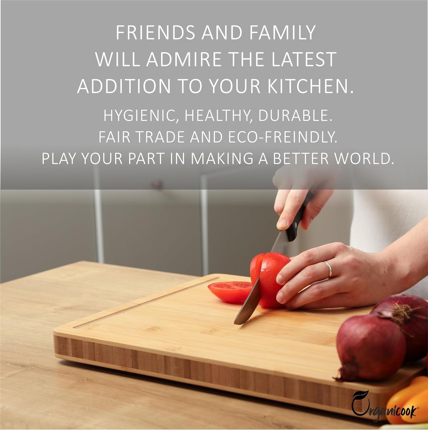 XL Bamboo Cutting Board: Non - Slip 40x30cm Eco - Friendly Kitchen Essential - Nourishment Tapestry