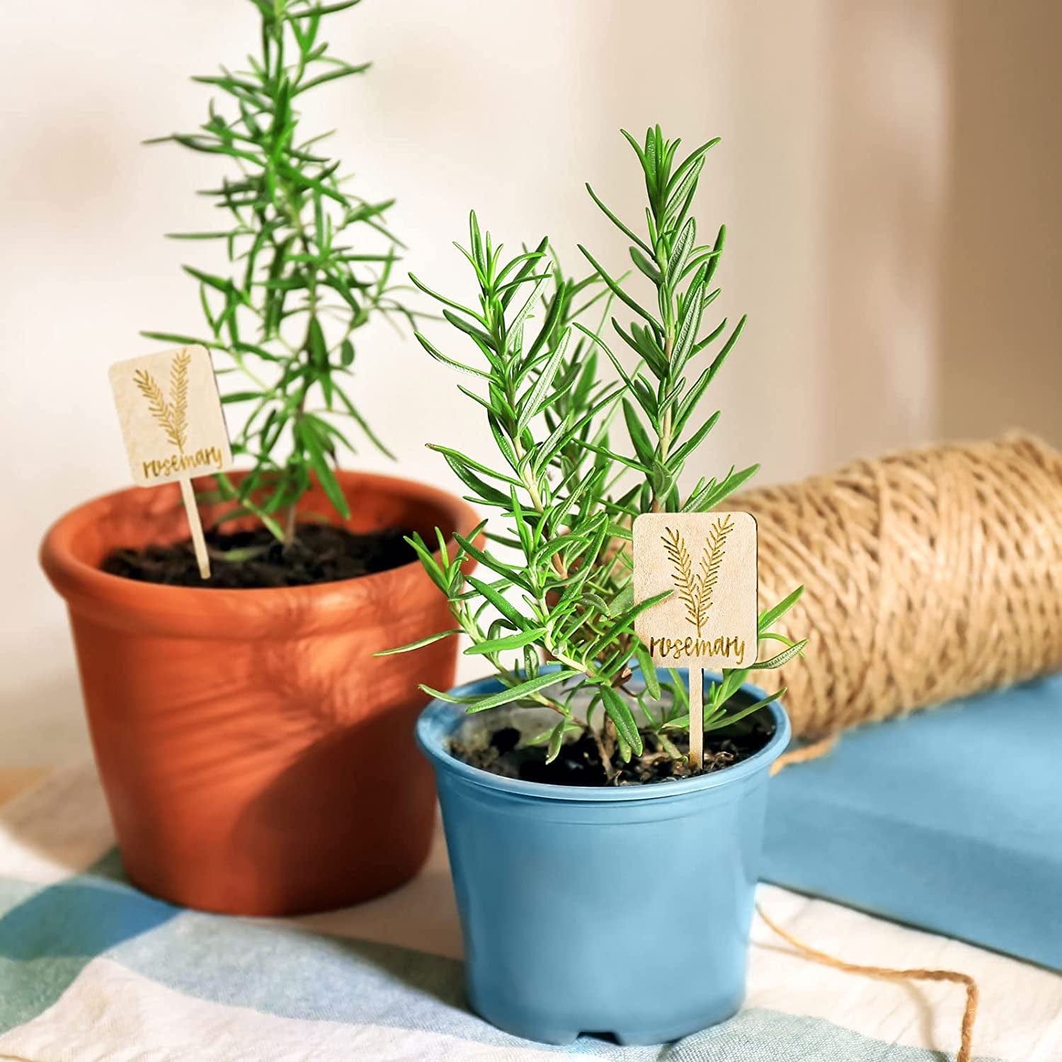 12 - Pack Wooden Plant Labels: Garden Organization & Decor Set - Nourishment Tapestry