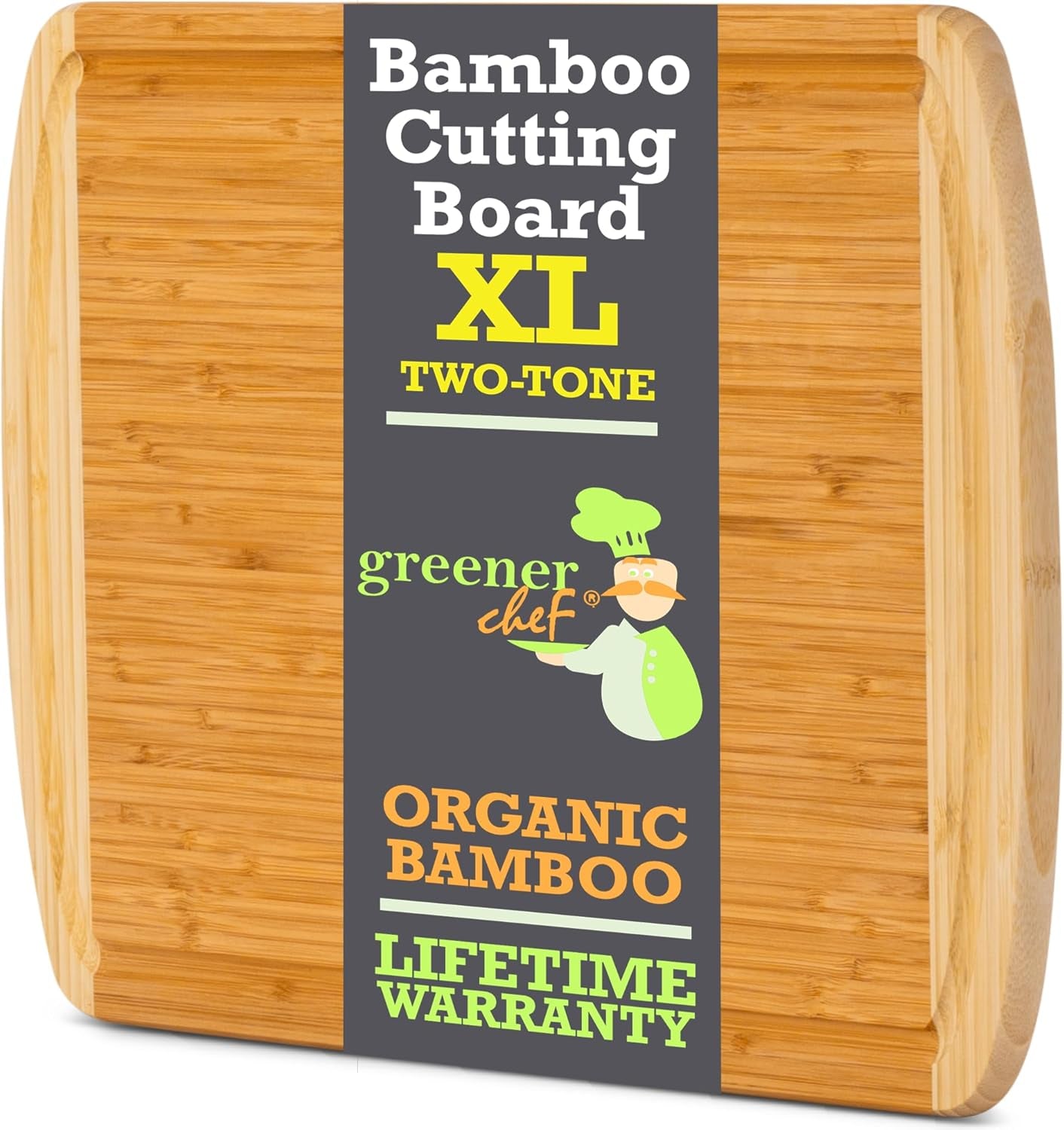 18 Inch Extra Large Bamboo Cutting Board with Lifetime Replacements - Wood XL Cutting Boards for Kitchen - Organic Wooden Butcher Block and Chopping Board for Meat and Vegetables