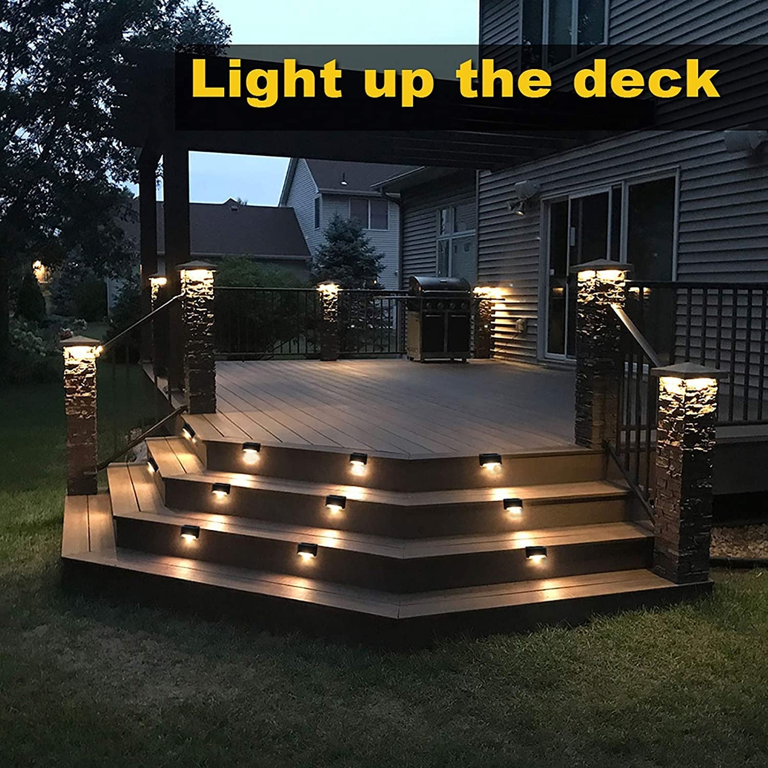 16 - Pack Solar Deck Lights: Warm White LED Accent Lighting for Patio, Stairs & Fence - Waterproof Outdoor Ambiance - Nourishment Tapestry