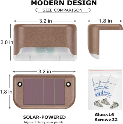 16 - Pack Solar Deck Lights: Warm White LED Accent Lighting for Patio, Stairs & Fence - Waterproof Outdoor Ambiance - Nourishment Tapestry