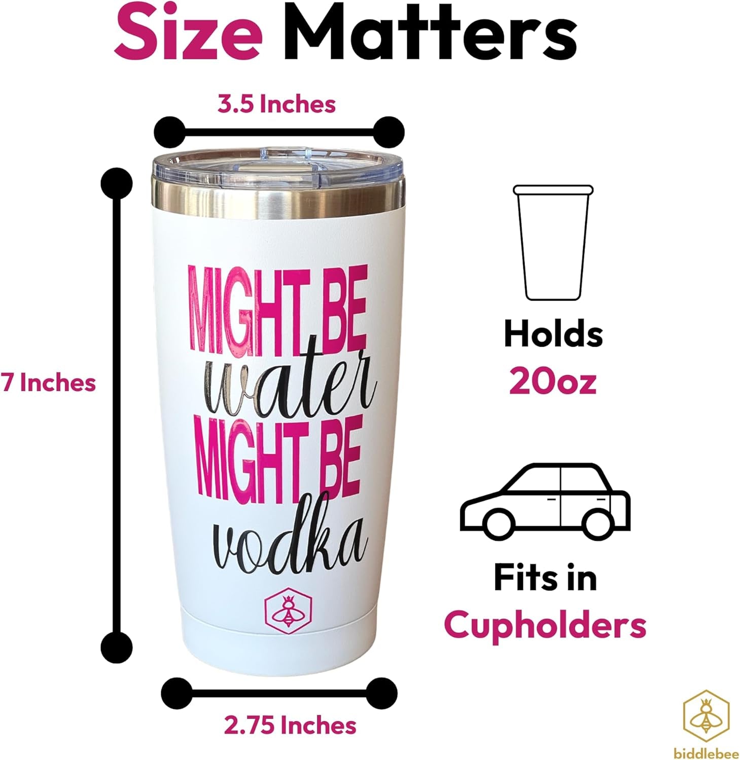 20Oz Insulated Coffee Tumbler – Leakproof, Bpa - Free Stainless Steel Cup for Hot & Cold Drinks – Travel Mug, Birthday Gift for Women, Mom, Best Friend (Might Be Vodka) - Nourishing Tapestry