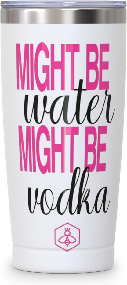 20Oz Insulated Coffee Tumbler – Leakproof, Bpa - Free Stainless Steel Cup for Hot & Cold Drinks – Travel Mug, Birthday Gift for Women, Mom, Best Friend (Might Be Vodka) - Nourishing Tapestry