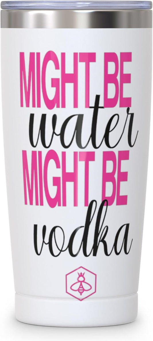 20Oz Insulated Coffee Tumbler – Leakproof, Bpa - Free Stainless Steel Cup for Hot & Cold Drinks – Travel Mug, Birthday Gift for Women, Mom, Best Friend (Might Be Vodka) - Nourishing Tapestry