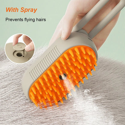 3 - in - 1 Electric Pet Grooming Brush: Steam Clean, Massage & Remove Hair for Dogs & Cats - Nourishment Tapestry