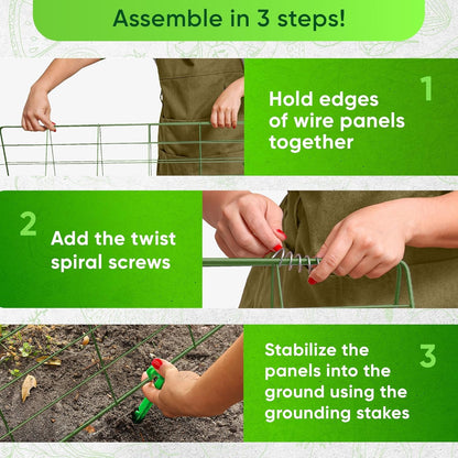 35" X 55" Cucumber Trellis: Raised Bed Garden Support for Climbing Vegetables with Clips & Gloves - Nourishing Tapestry