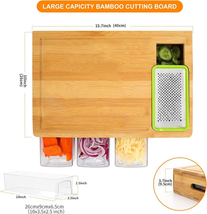4 - in - 1 Kitchen Prep Station: Ultimate Chopping Board Set with Containers for Effortless Meal Prep - Nourishment Tapestry