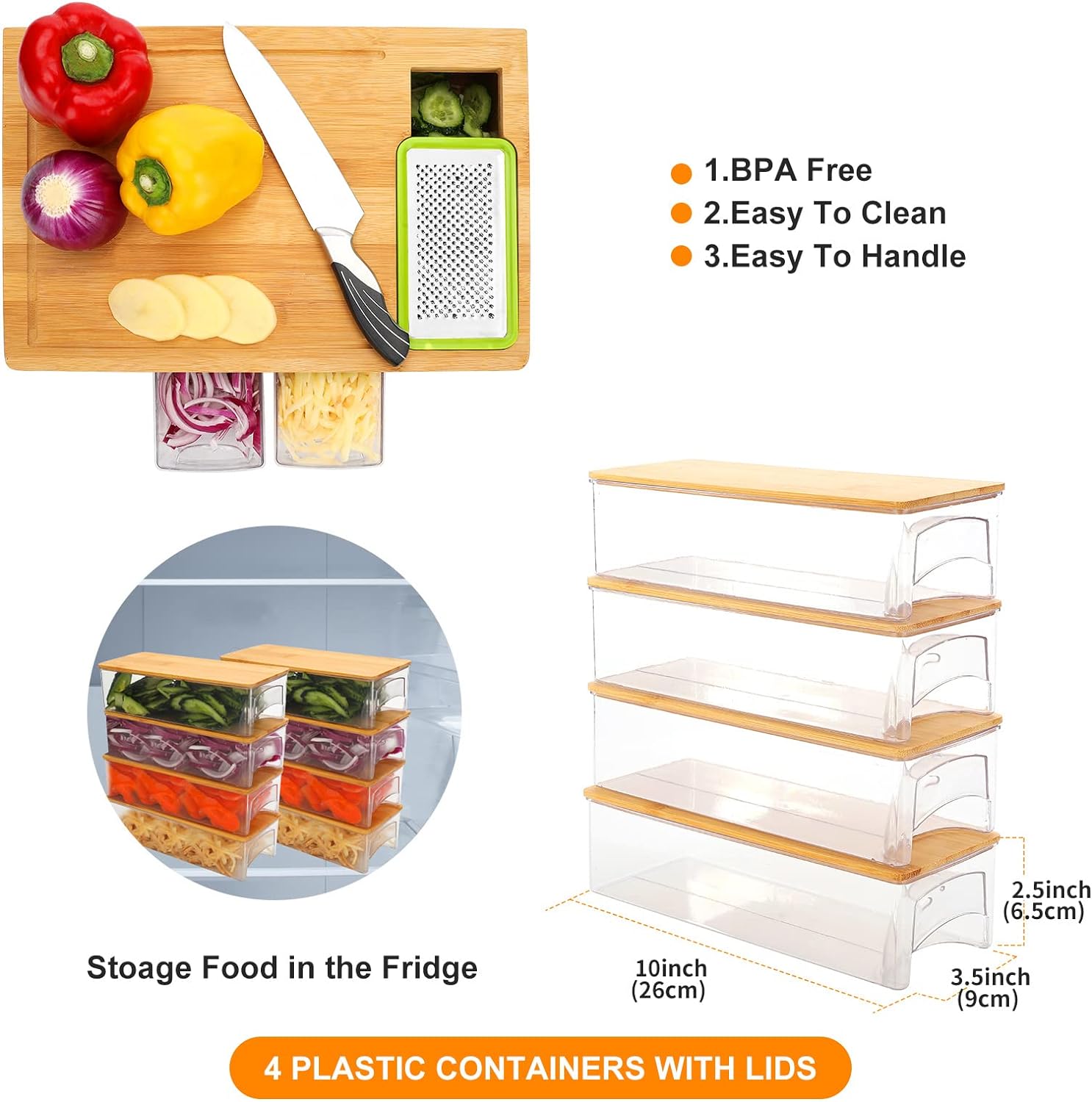 4 - in - 1 Kitchen Prep Station: Ultimate Chopping Board Set with Containers for Effortless Meal Prep - Nourishment Tapestry