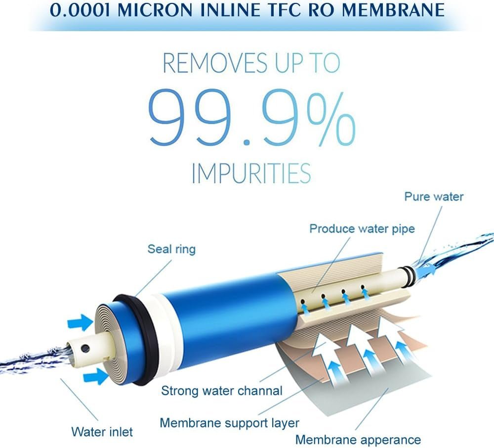 5 - Stage Reverse Osmosis Water Filtration System 100GPD + 4 Free Filters - Nourishment Tapestry