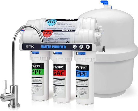 5 - Stage Reverse Osmosis Water Filtration System 100GPD + 4 Free Filters - Nourishment Tapestry