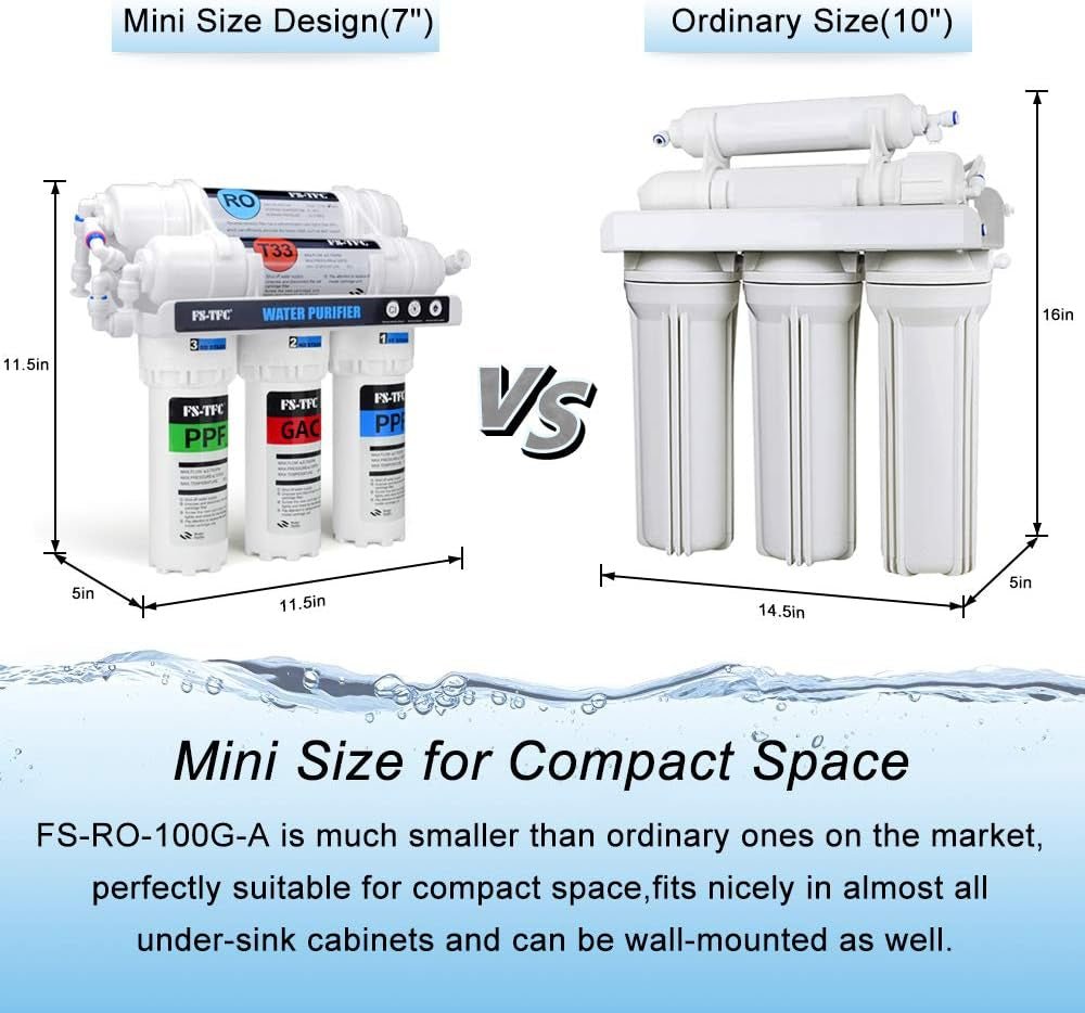 5 - Stage Reverse Osmosis Water Filtration System 100GPD + 4 Free Filters - Nourishment Tapestry