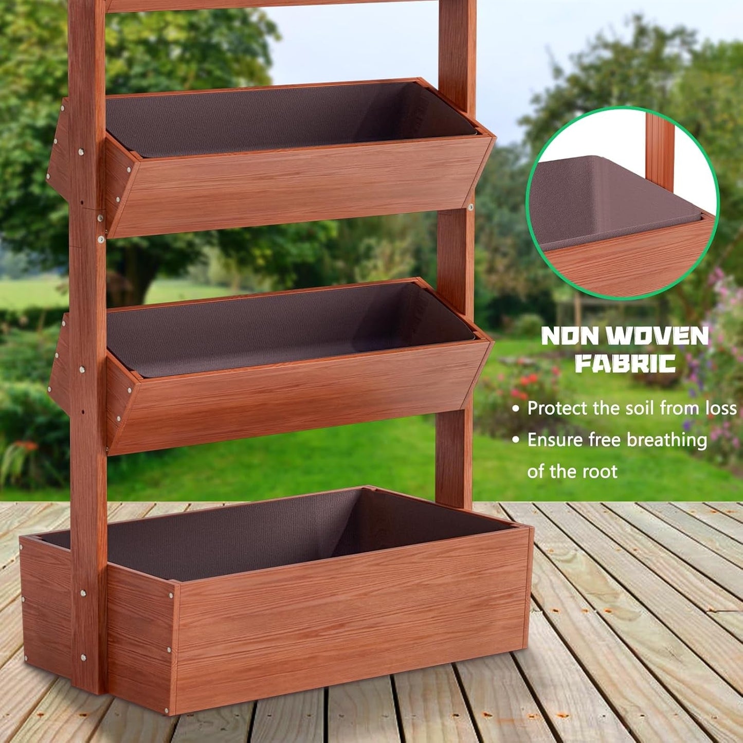 5 - Tier Vertical Garden Planter: Versatile Wooden Stand for Indoor/Outdoor Herbs, Flowers & Vegetables - Nourishing Tapestry