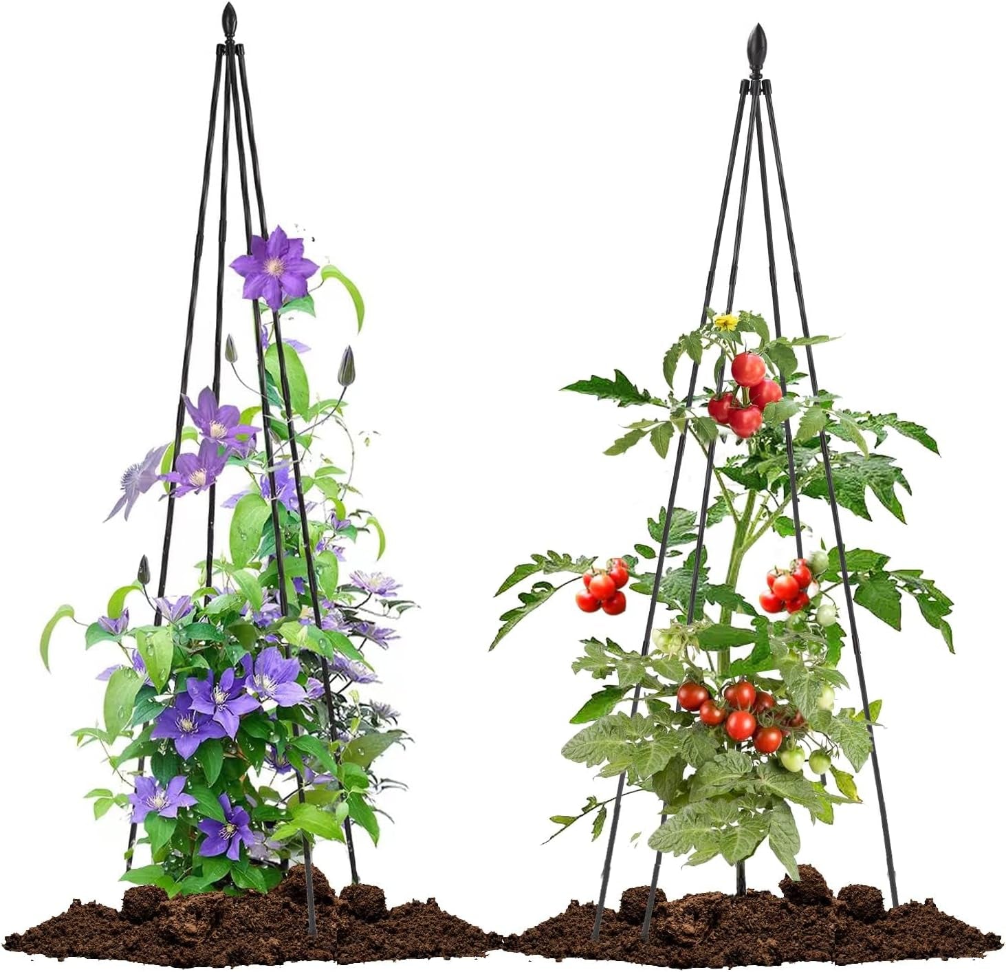 2 Pack Garden Trellis For Climbing Plants Outdoor Indoor 67Inch Tall Obelisk Rose Trellis Climbing Plants Support Vine Vegetable Pea Bean Cucumber Trellis For Garden Raised Bed Lightweight