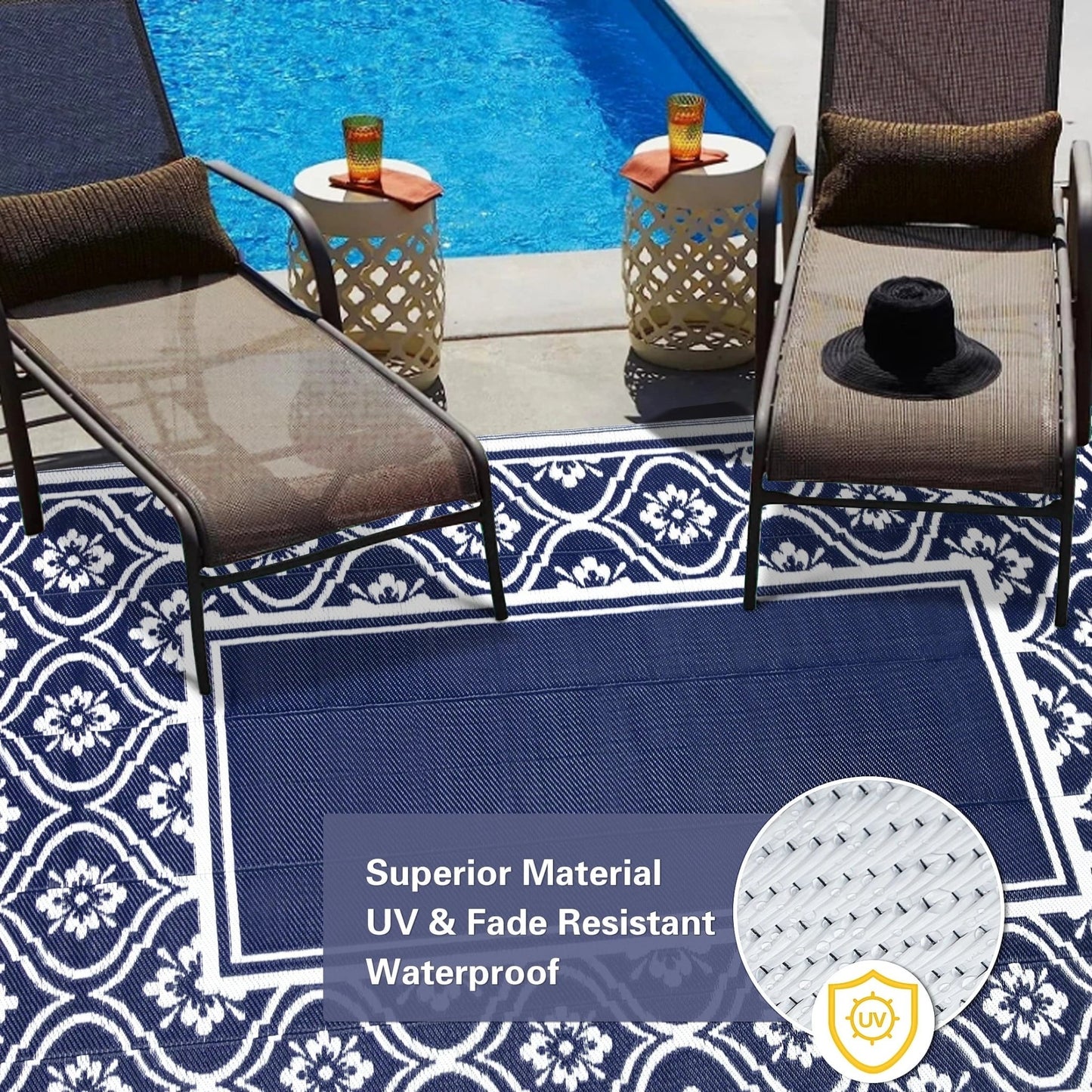8'x10' Waterproof Outdoor Rug: Multi - Use Patio Mat for Camping, RV, Deck - On Sale - Nourishment Tapestry