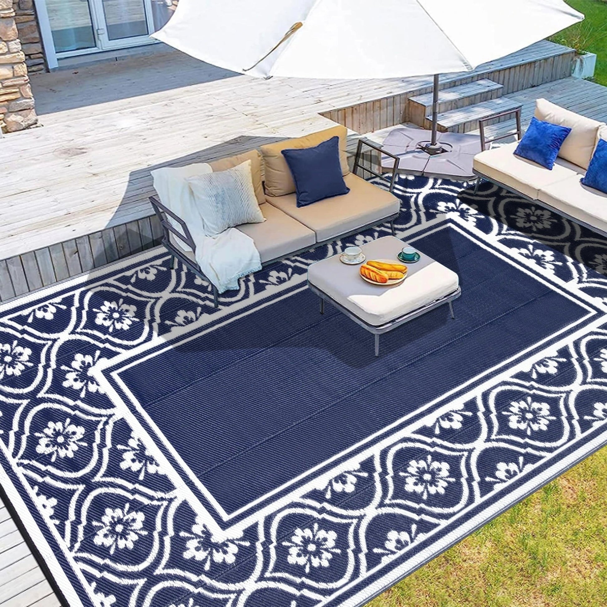 8'x10' Waterproof Outdoor Rug: Multi - Use Patio Mat for Camping, RV, Deck - On Sale - Nourishment Tapestry