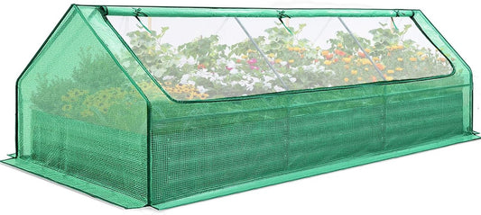 8x4x1 Ft Galvanized Raised Garden Bed: Durable Metal Planter Box with Cover for Outdoor Vegetable Gardening (Green) - Nourishing Tapestry