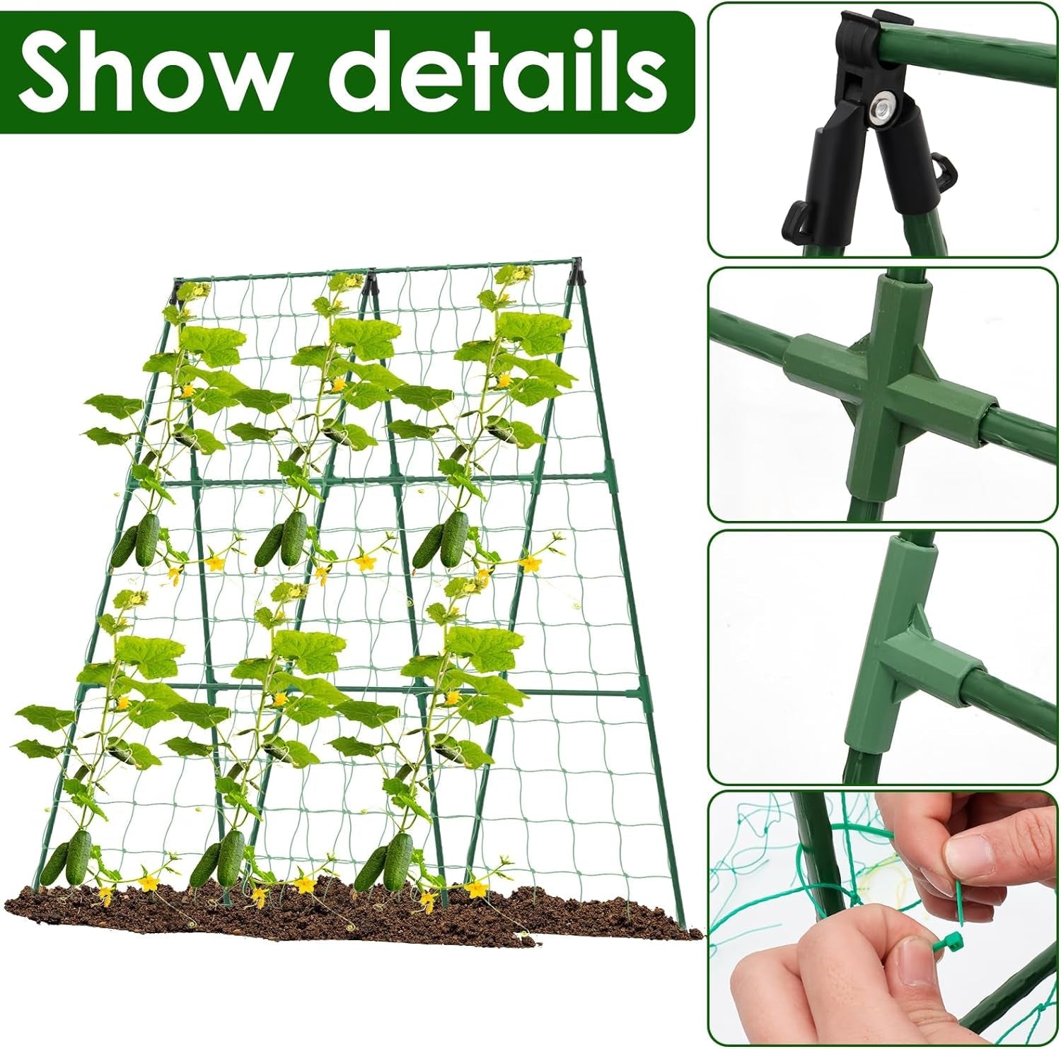 A - Frame Trellis for Climbing Plants: Garden Support for Cucumbers, Tomatoes, and Vegetables - Nourishment Tapestry