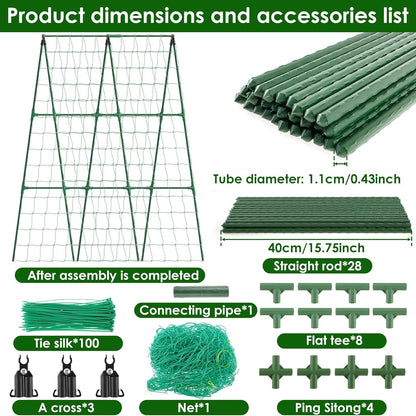 A - Frame Trellis for Climbing Plants: Garden Support for Cucumbers, Tomatoes, and Vegetables - Nourishment Tapestry