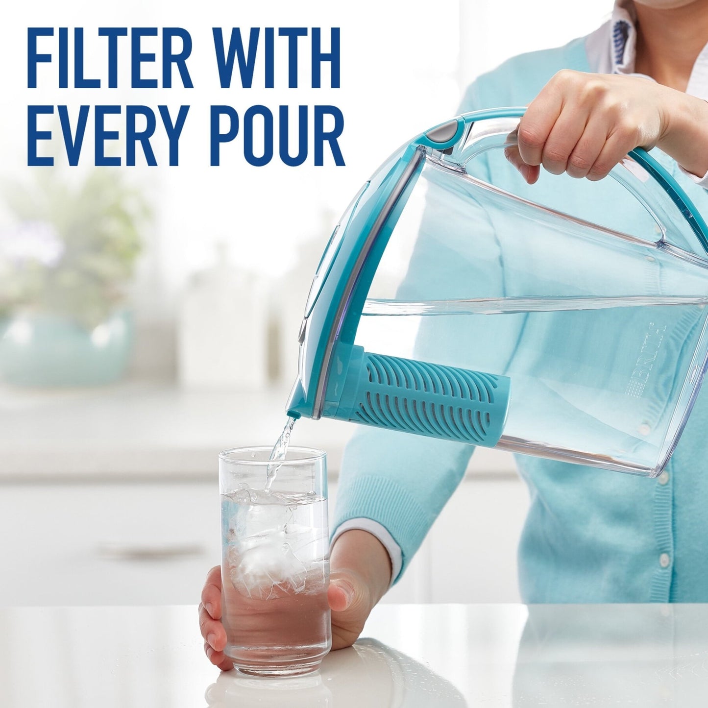 Blue Stream 10 - Cup Water Filter Pitcher - Clean & Refreshing Water On Demand - Nourishment Tapestry