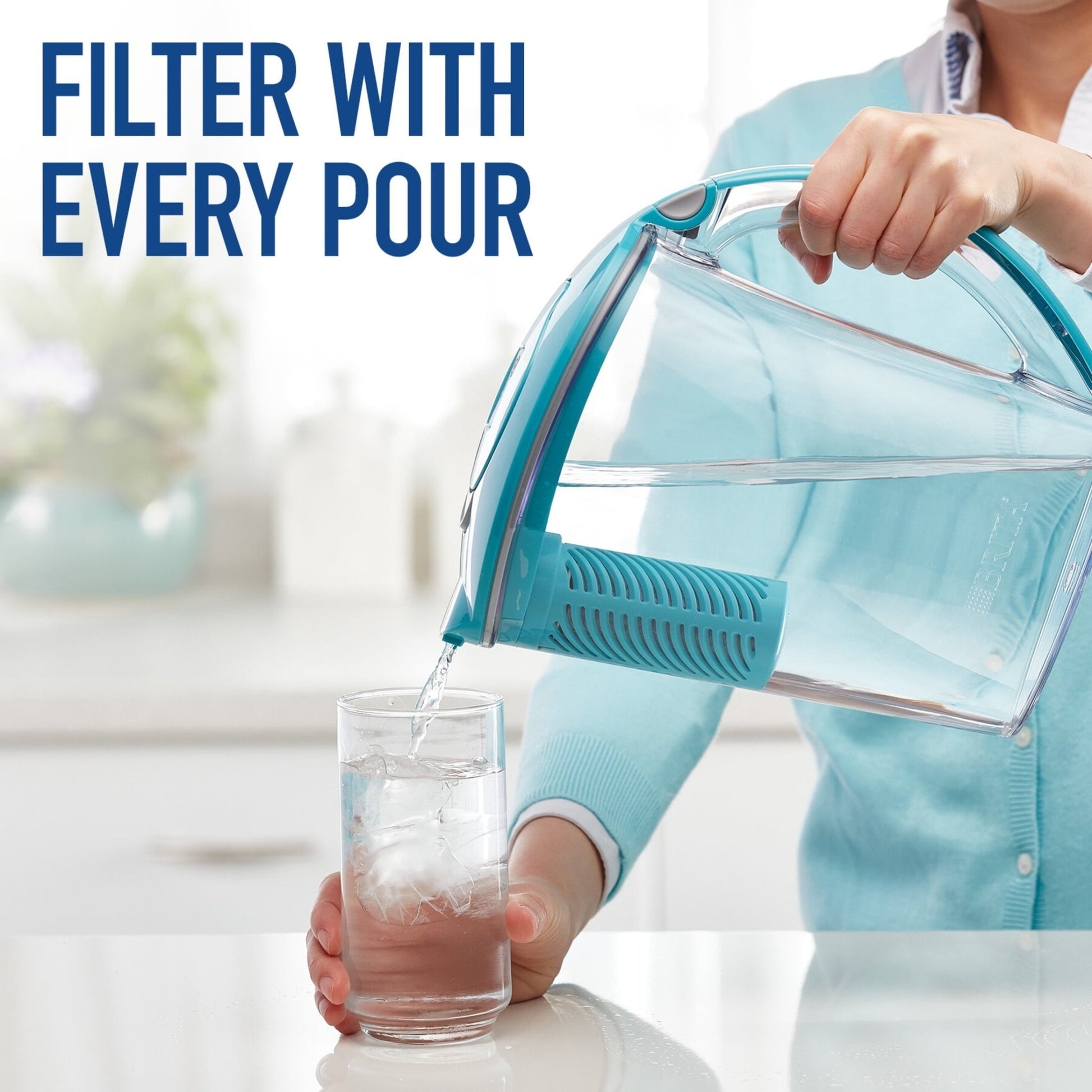Blue Stream 10 - Cup Water Filter Pitcher - Clean & Refreshing Water On Demand - Nourishment Tapestry