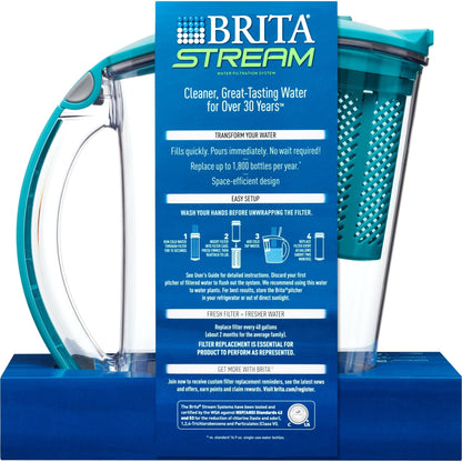 Blue Stream 10 - Cup Water Filter Pitcher - Clean & Refreshing Water On Demand - Nourishment Tapestry