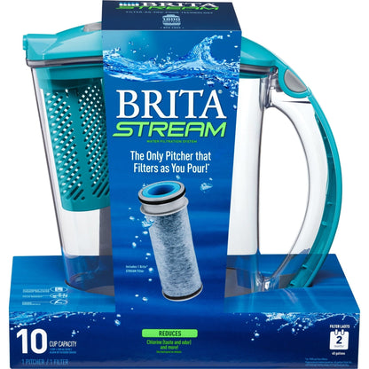 Blue Stream 10 - Cup Water Filter Pitcher - Clean & Refreshing Water On Demand - Nourishment Tapestry