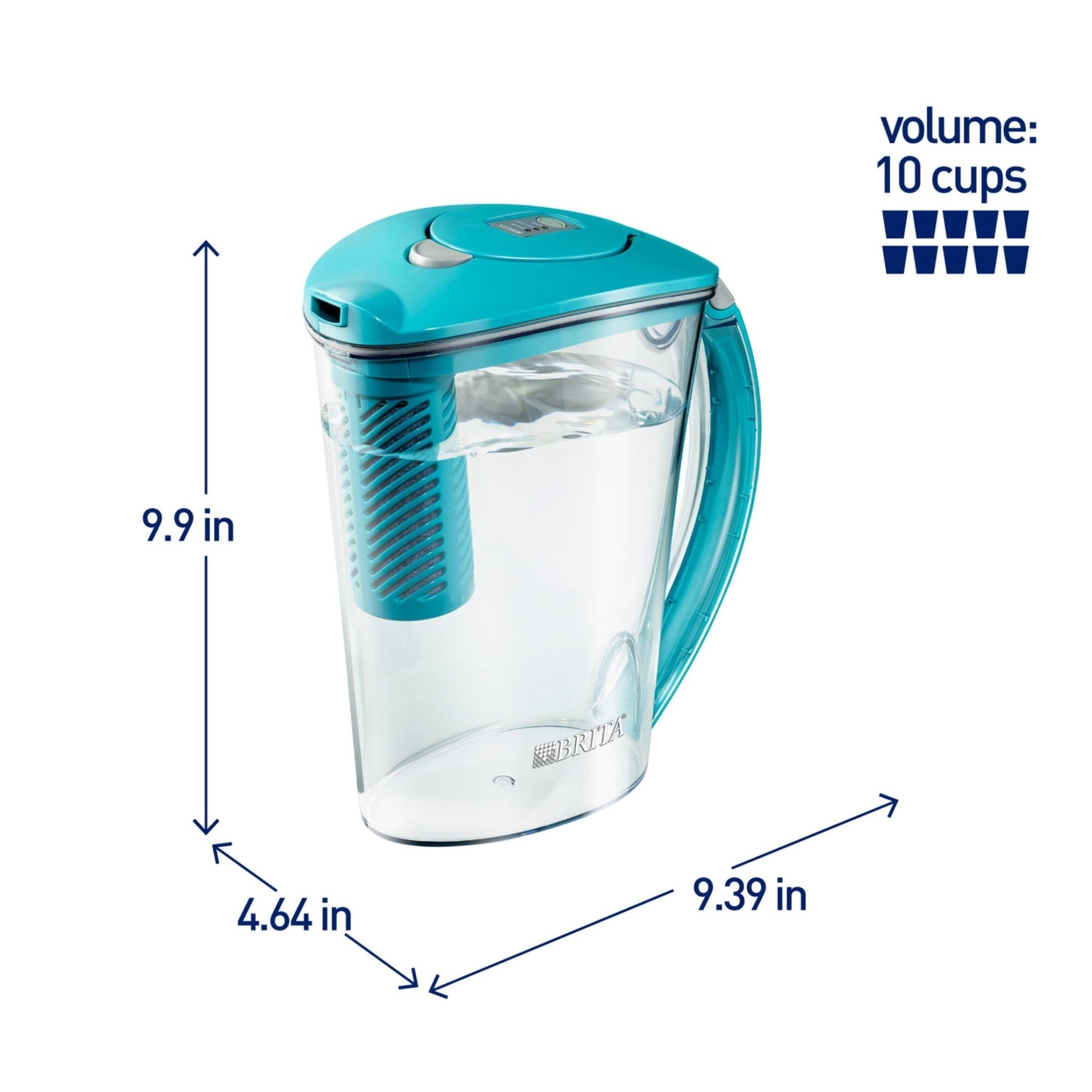 Blue Stream 10 - Cup Water Filter Pitcher - Clean & Refreshing Water On Demand - Nourishment Tapestry