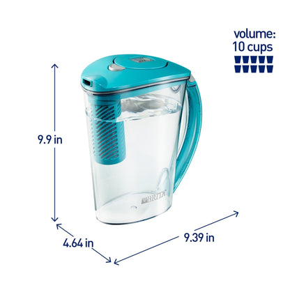 Blue Stream 10 - Cup Water Filter Pitcher - Clean & Refreshing Water On Demand - Nourishment Tapestry