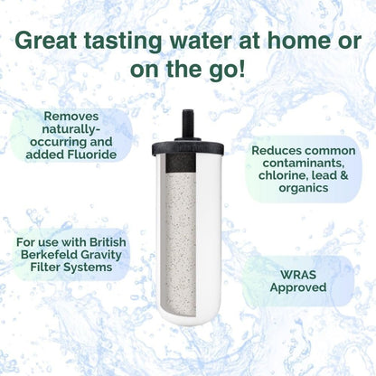 British Berkefeld Ultra Fluoride Ceramic Water Filter Cartridge | Reduces Fluoride, Chlorine & More | Replacement Candle for Gravity Filters | W9120133 (1 Pack) - Nourishment Tapestry