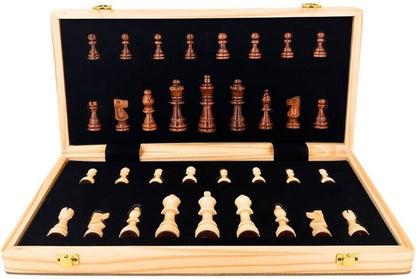 ® Chess Set CKW - 004 - Folding Board Game with Crafted Pieces and 2 Extra Queens - Perfect Gift for Family Fun - Nourishment Tapestry