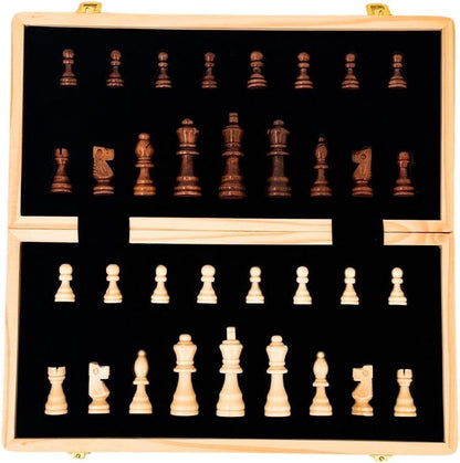 ® Chess Set CKW - 004 - Folding Board Game with Crafted Pieces and 2 Extra Queens - Perfect Gift for Family Fun - Nourishment Tapestry