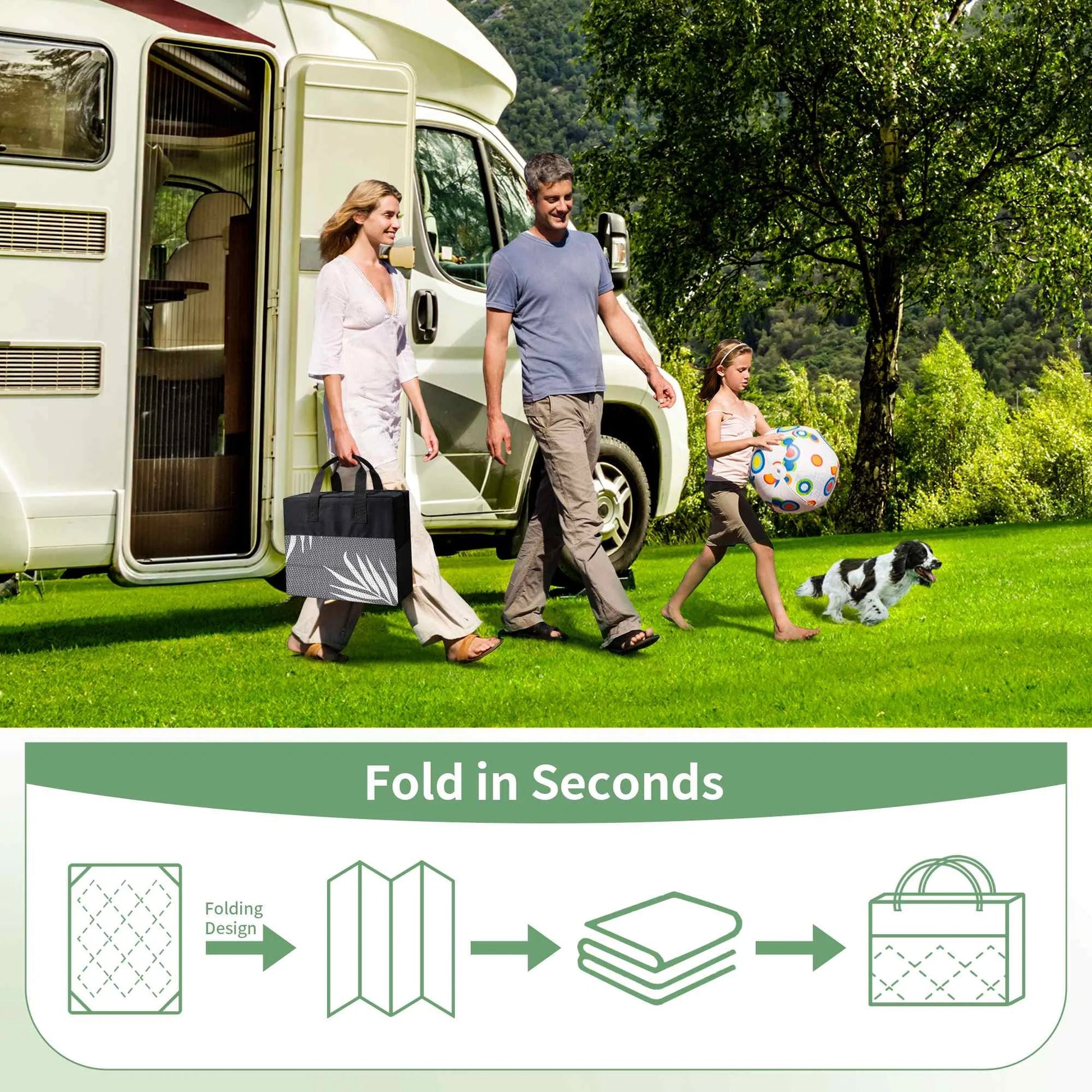 Clearance: 6x9 Gray & White Waterproof Outdoor Rug - Versatile Patio, RV, Camper Decor - On Sale Now! - Nourishment Tapestry