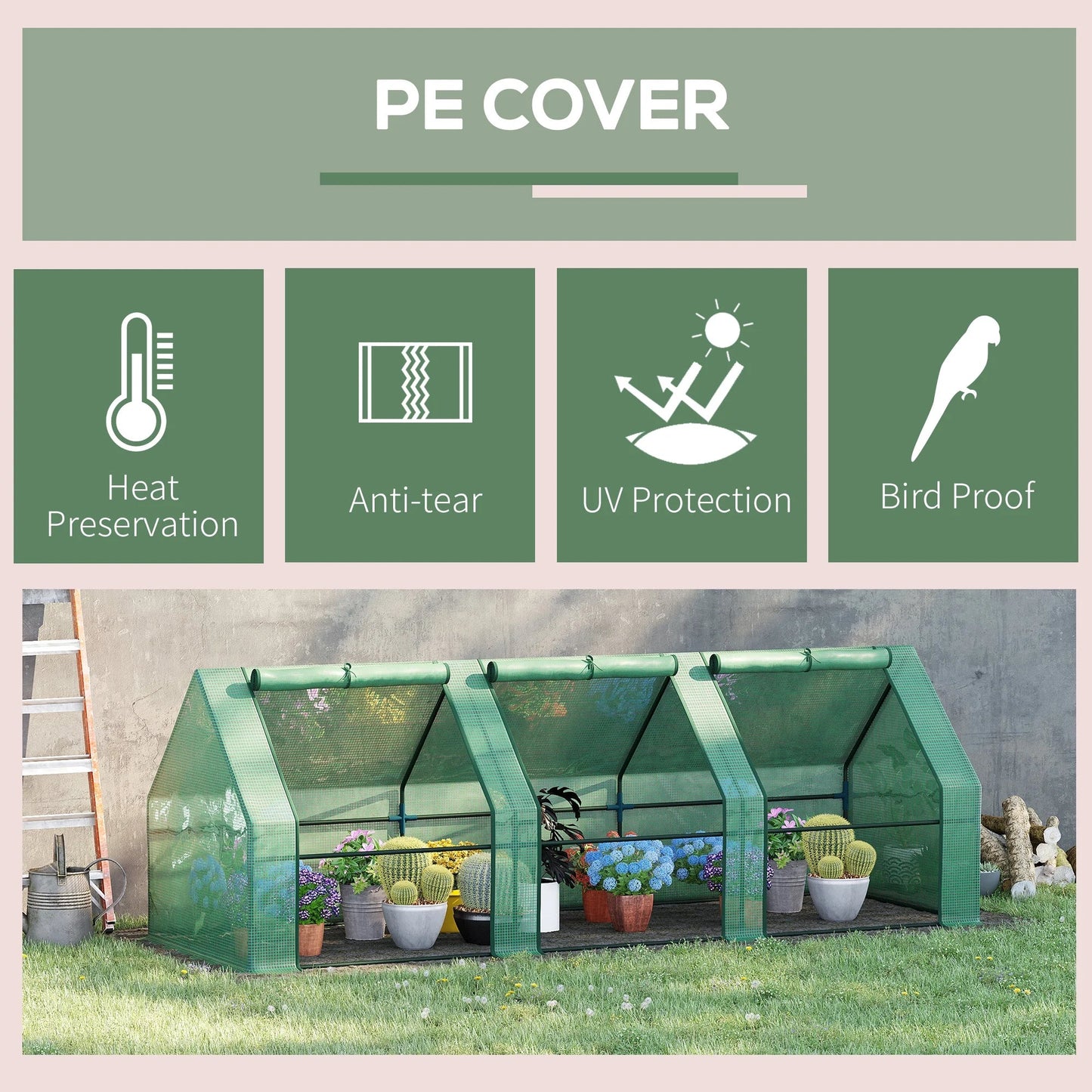 Compact 9 Greenhouse: Portable Outdoor Garden with UV - Resistant Cover and Easy - Access Doors for Sale - Nourishment Tapestry