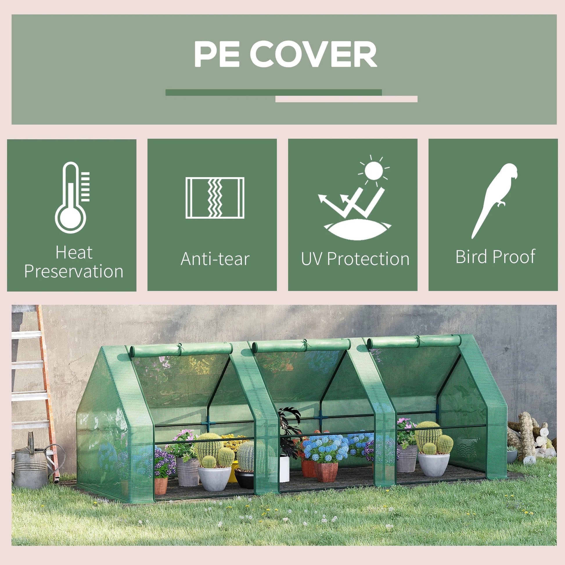 Compact 9 Greenhouse: Portable Outdoor Garden with UV - Resistant Cover and Easy - Access Doors for Sale - Nourishment Tapestry