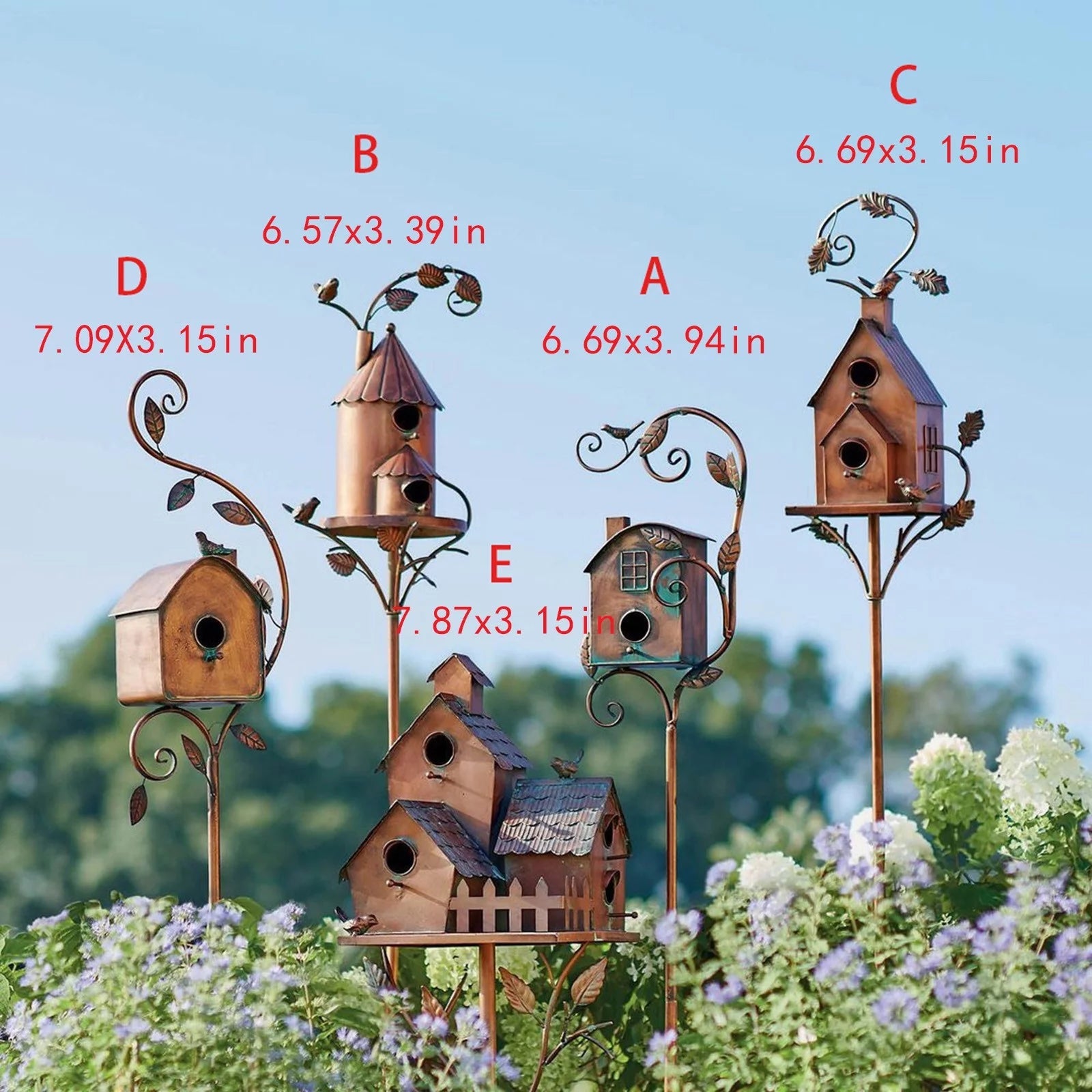 Copper Cottage Bird House with Pole: Elegant Outdoor Feeder for Garden, Patio & Backyard - Shop Now - Nourishment Tapestry