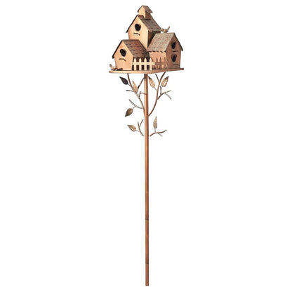 Copper Cottage Bird House with Pole: Elegant Outdoor Feeder for Garden, Patio & Backyard - Shop Now - Nourishment Tapestry