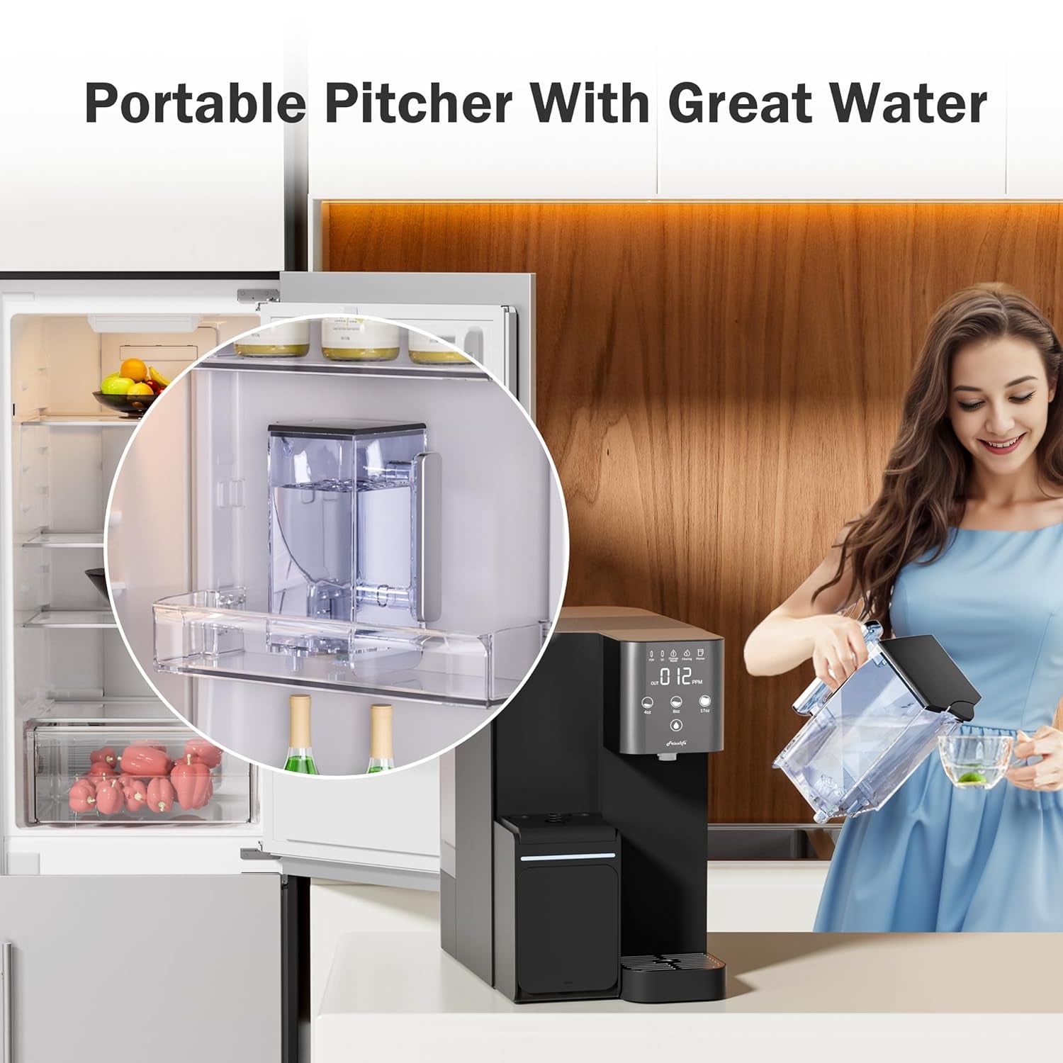 Countertop Reverse Osmosis System - Alkaline RO Water Filter with Portable Pitcher - NSF/ANSI 58 Certified - USA Tech Support - Nourishment Tapestry