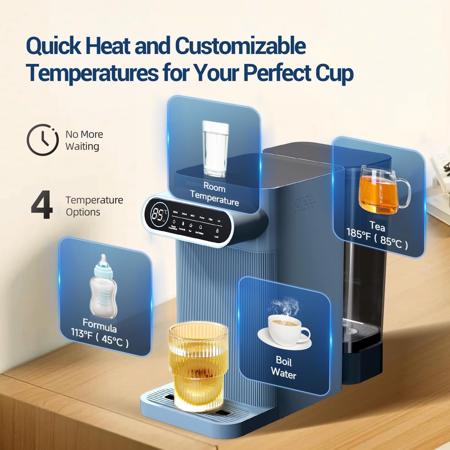 Countertop Reverse Osmosis Water Filtration System with Instant Hot Water Dispenser - Nourishment Tapestry